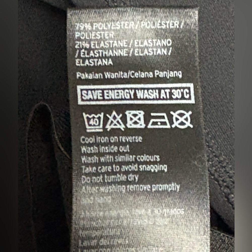 Ivy Park Size XL High Rise Black Slash Leggings Full Length Athletic Edgy Goth - Picture 12 of 15